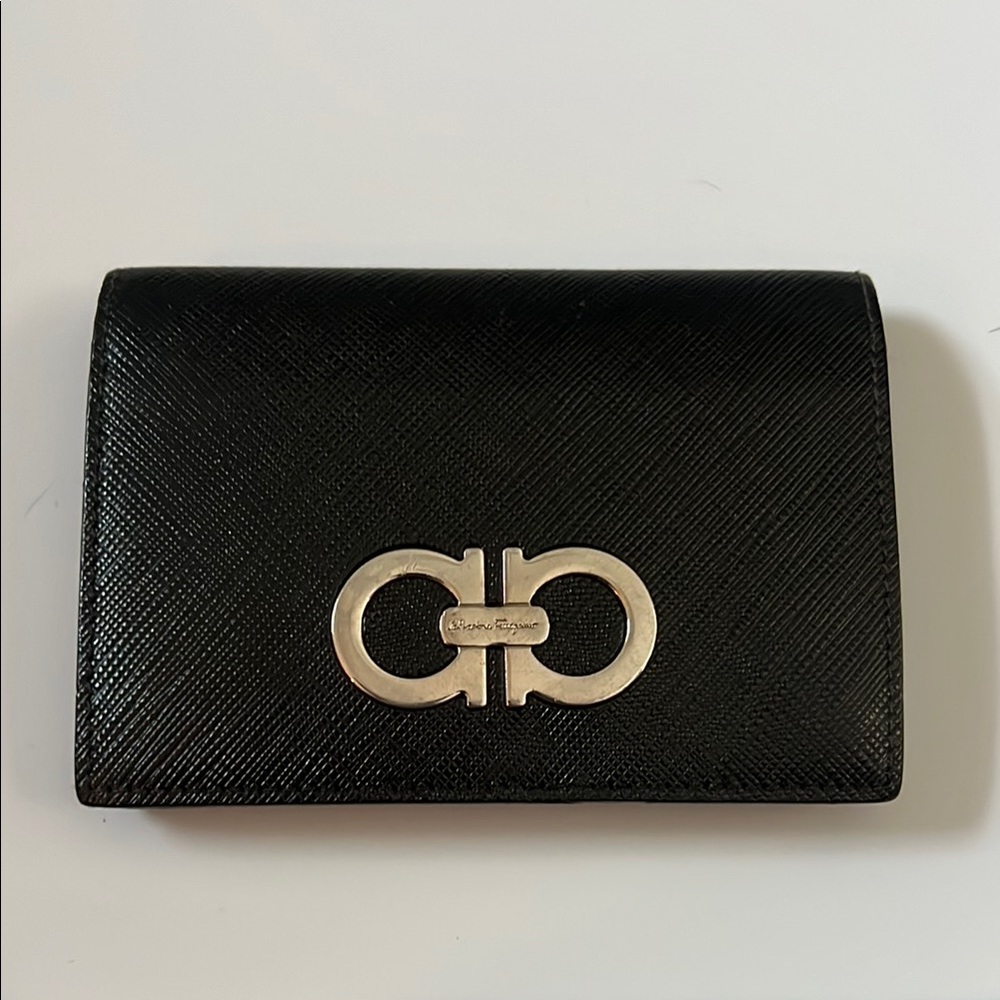 Salvatore Ferragamo Black Leather Wallet